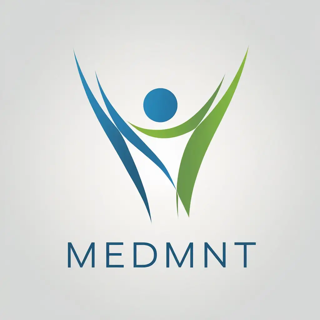 LOGO Design for MEDMNT Minimalist Abstract Medical Technology Logo with Blue Green and White Colors