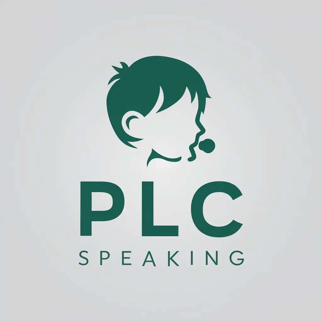 LOGO Design For PLC Minimalistic Vector Logo with Kid Speaking