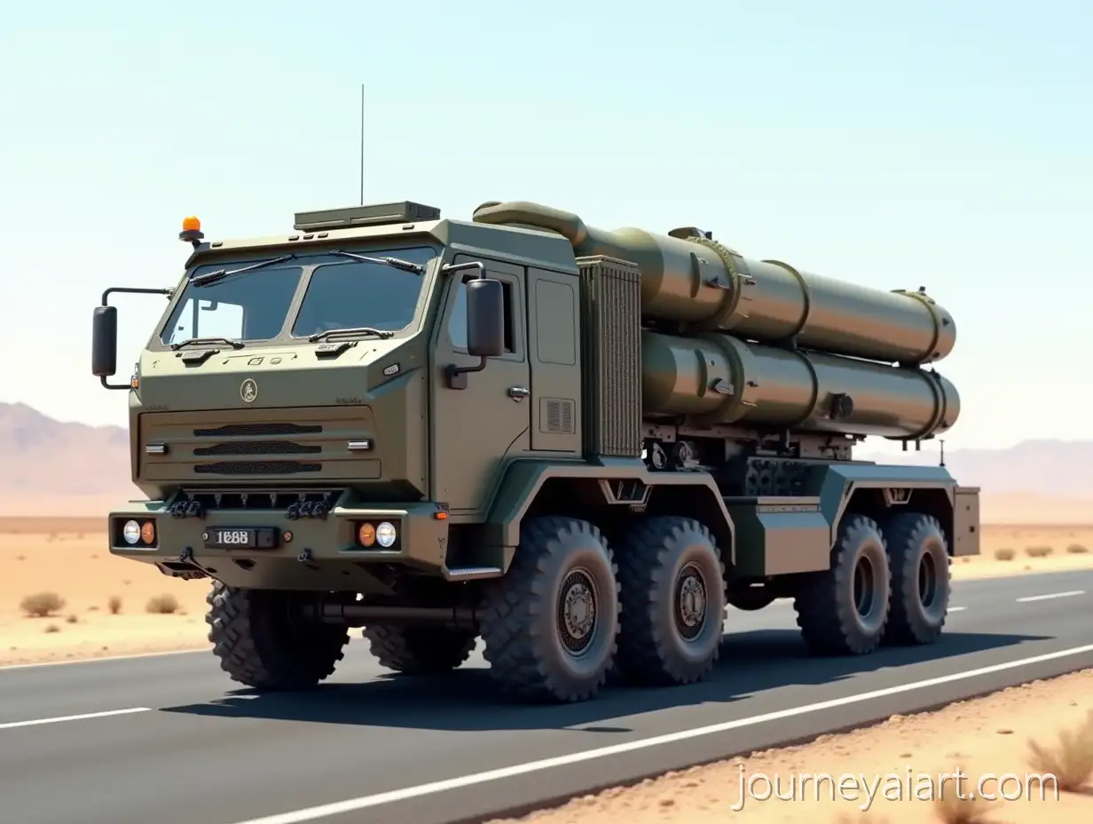 UltraRealistic-Military-Missile-Launcher-Truck-on-Desert-Highway