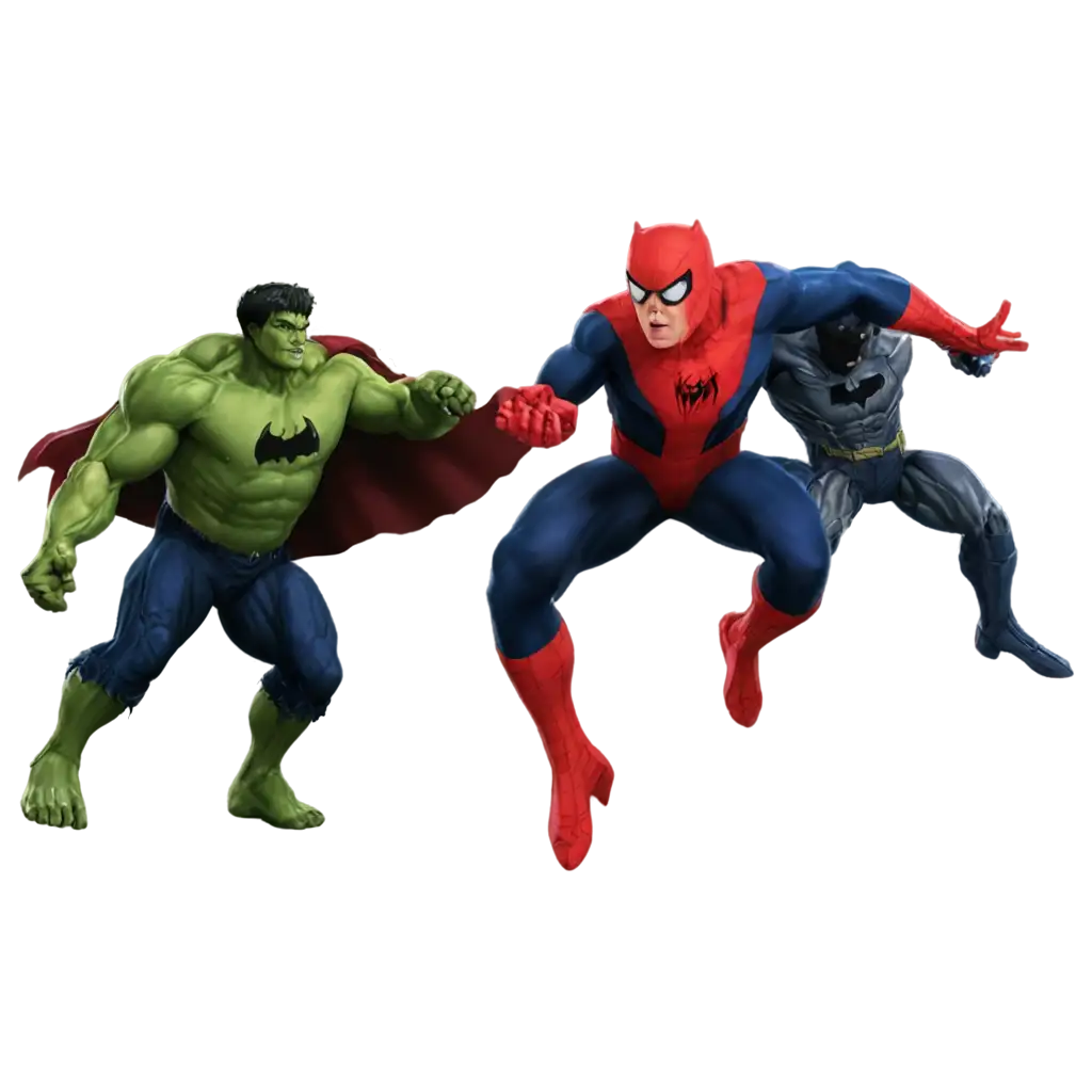 SpiderMan-Batman-and-Superman-vs-Hulk-PNG-Image-Epic-Superhero-Battle-in-High-Quality