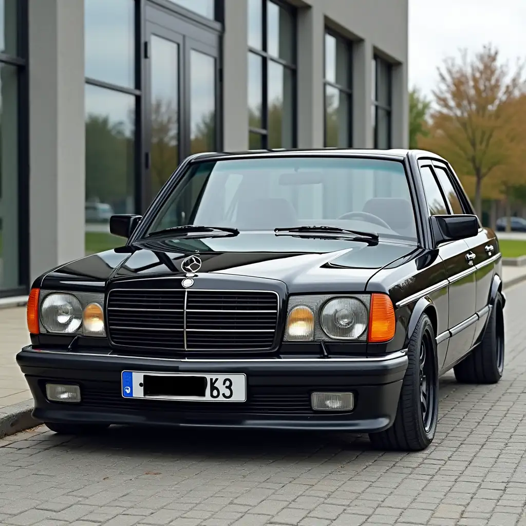 Black mercedes benz w123 like new,  with albanian plate