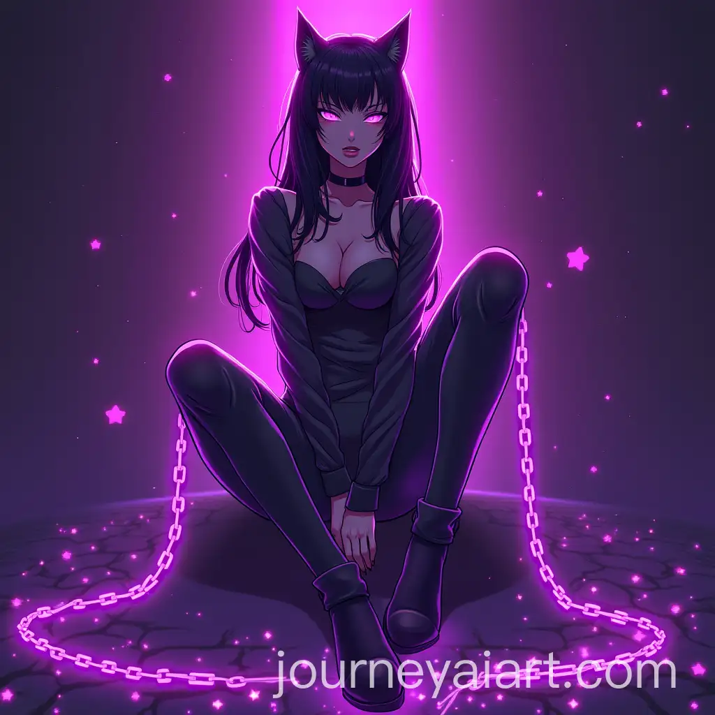 Dark-Purple-Anime-Character-in-Chains-Eiz-Kat-Inspired-Art