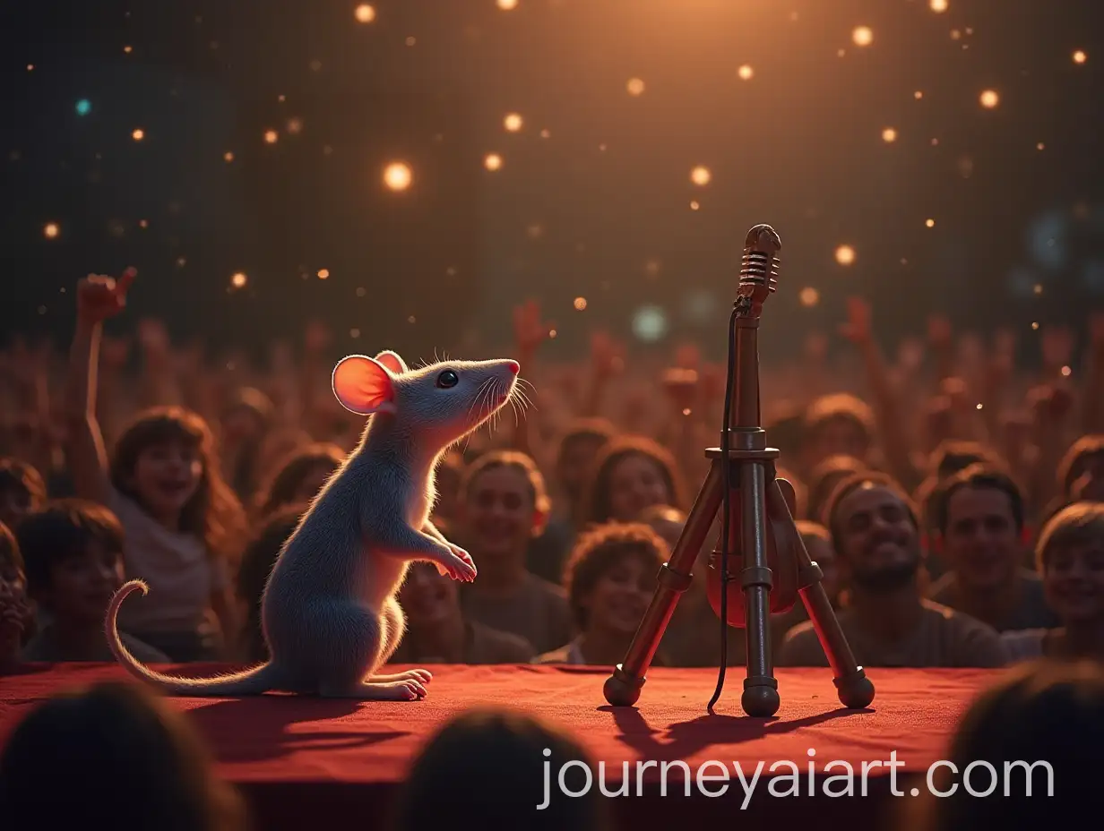 Happy-Dog-Singing-at-Concert-with-TripodShaped-Mouse