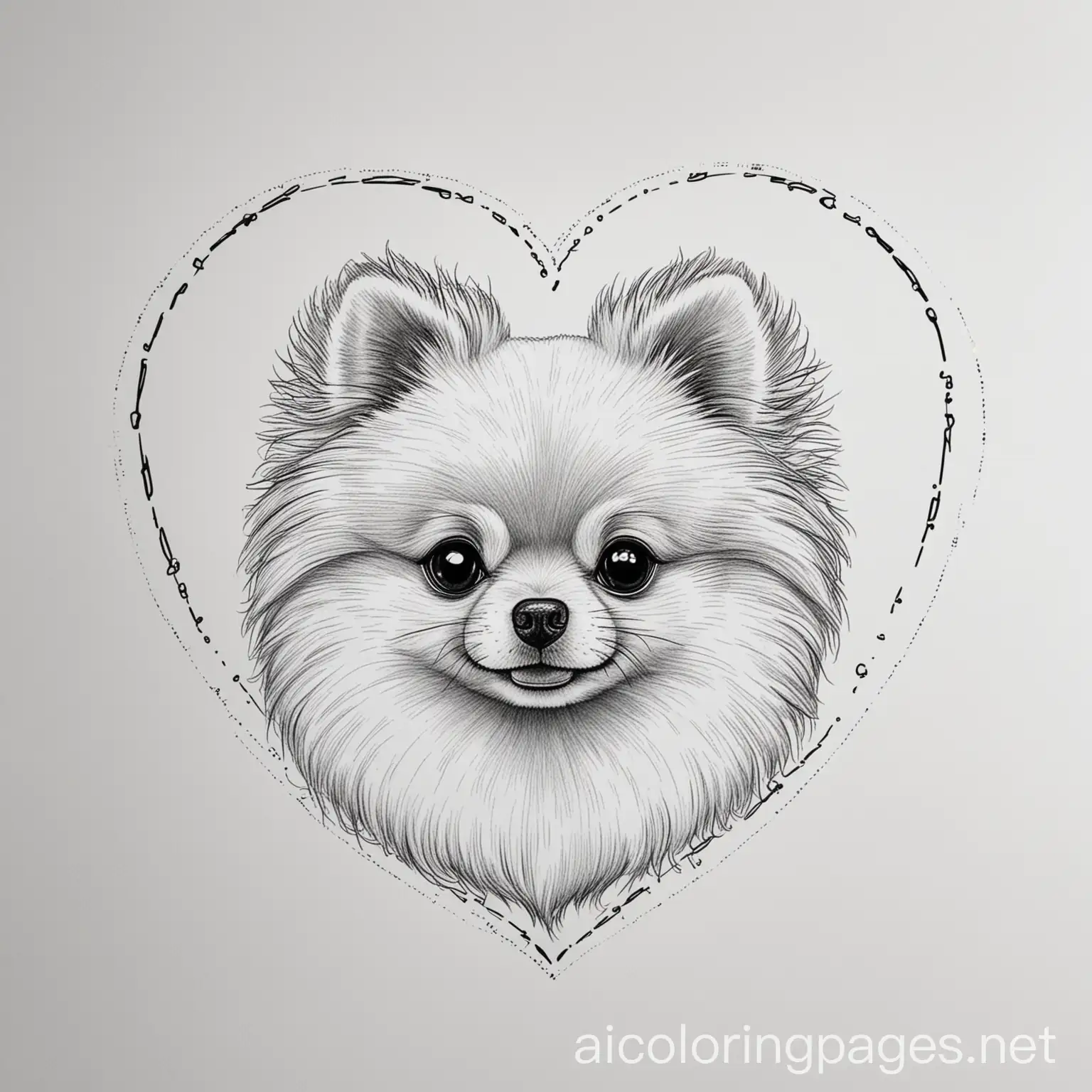 Pomeranian-Coloring-Page-with-Simple-Line-Art-on-White-Background