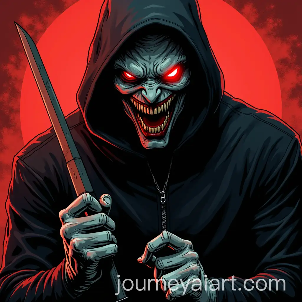 Sinister-Comic-Style-Character-with-Glowing-Eye-and-Menacing-Weapon