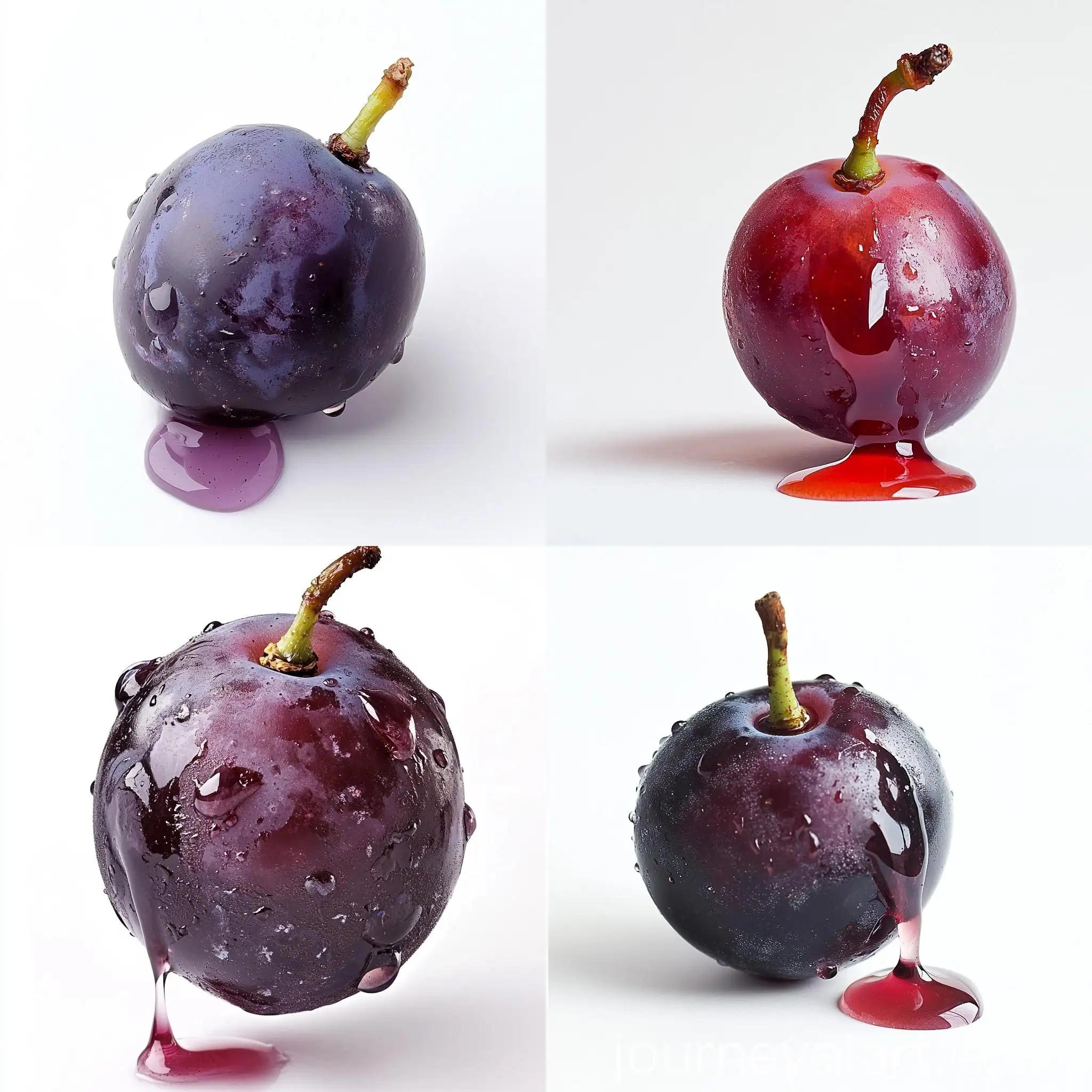 CloseUp-of-Shriveled-Grape-Soaked-in-Grape-Juice-on-White-Background