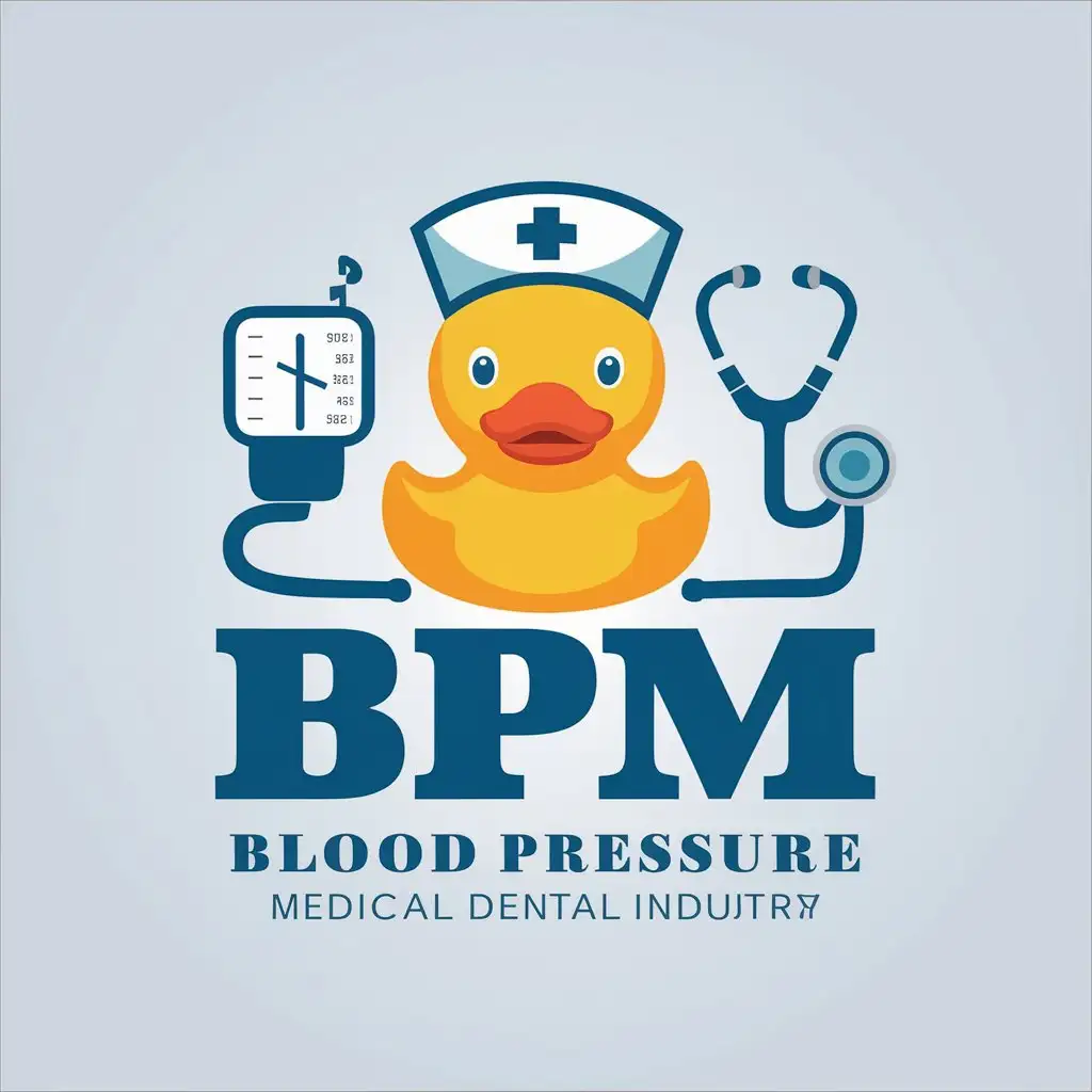 LOGO-Design-For-BPM-Medical-Theme-with-Blood-Pressure-Monitor-and-Nurse-Hat