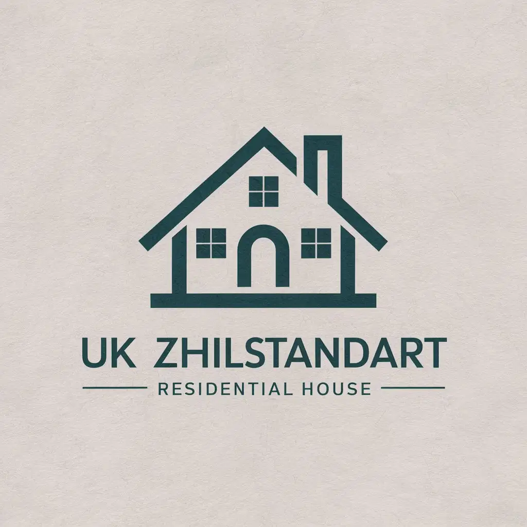 a vector logo design,with the text "UK Zhilstandart", main symbol:Residential house,Moderate,be used in Others industry,clear background