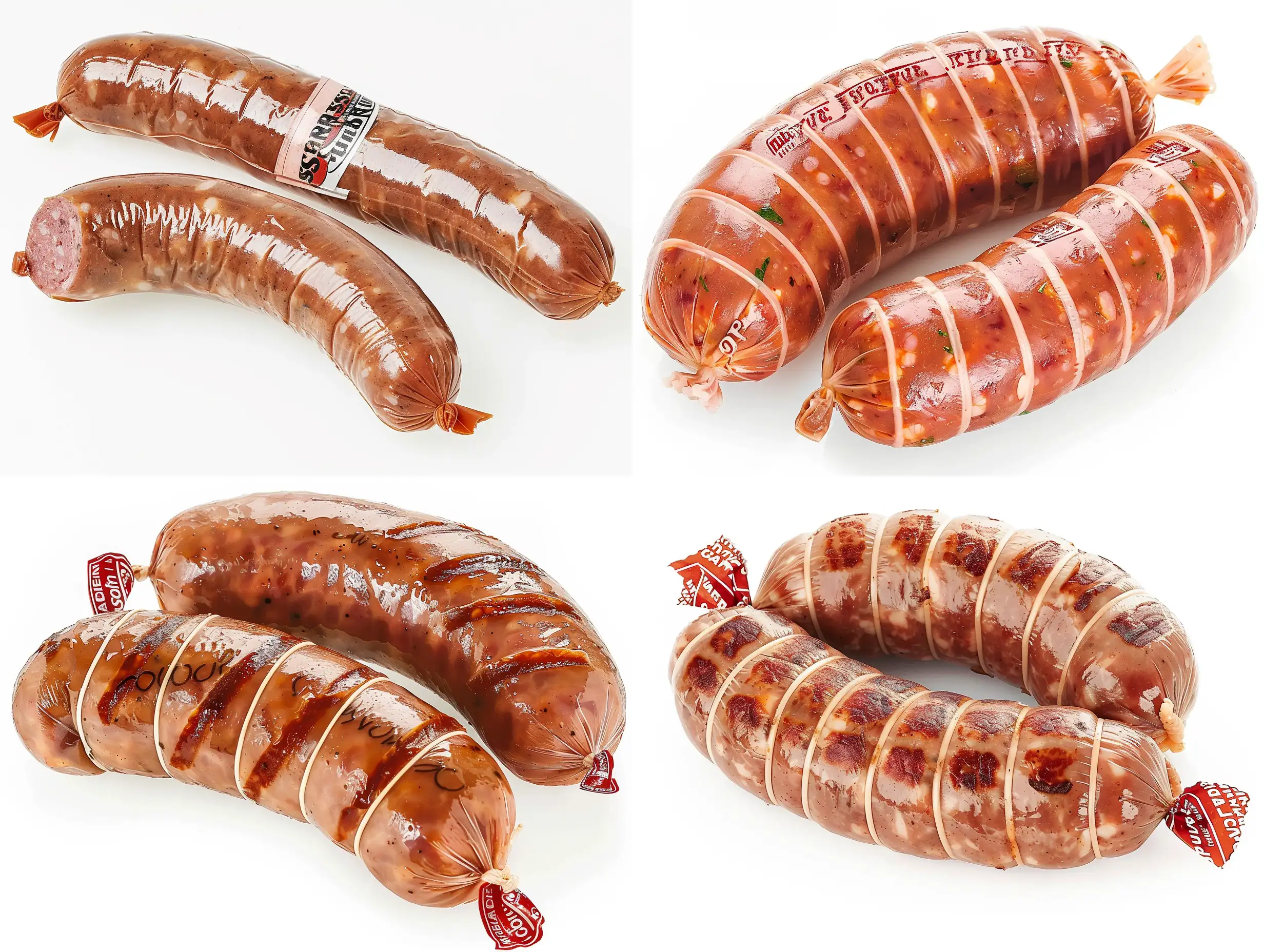 Studio-Shot-of-Cooked-Sausage-on-White-Background