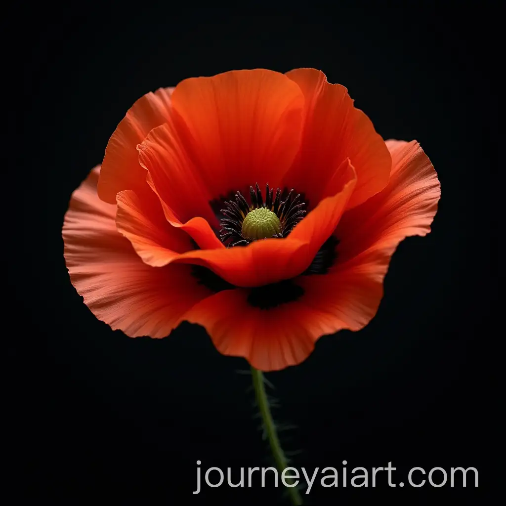 Beautiful-Blooming-Poppy-on-Dark-Background