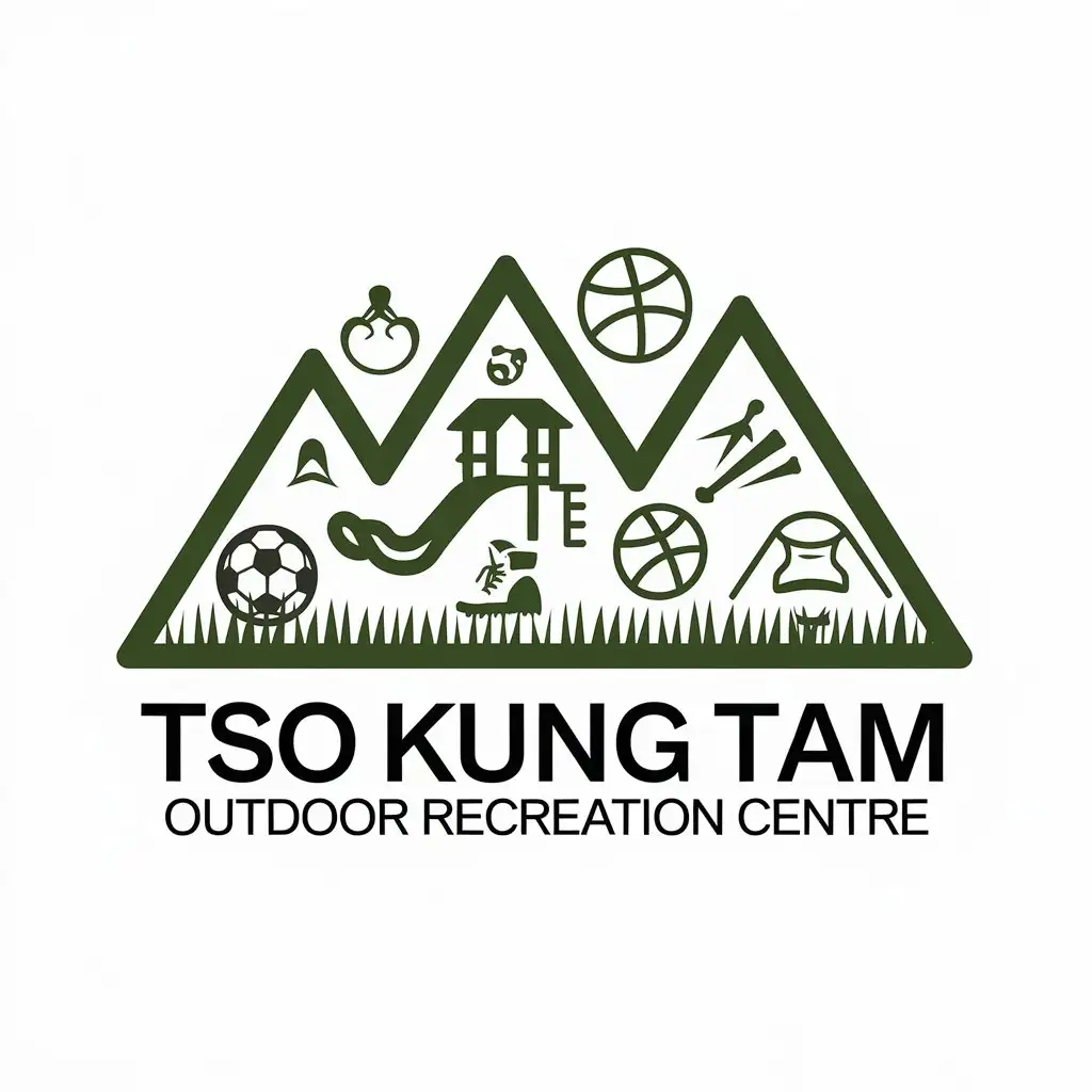 LOGO Design for Tso Kung Tam Outdoor Recreation Centre Grass Playground Mountain Complex with Sports Fitness Theme