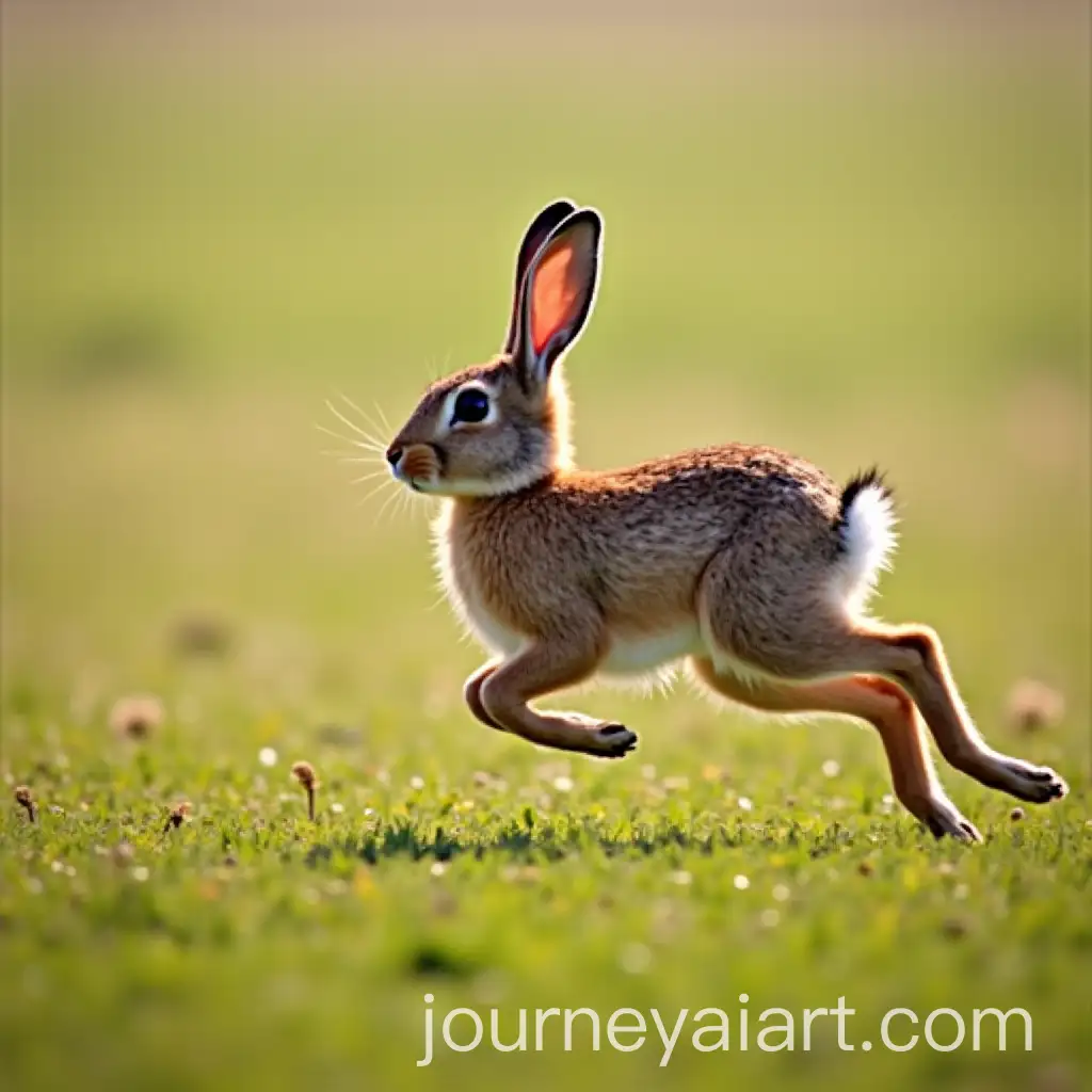 Hare-Running-in-the-Field-on-a-Sunny-Day