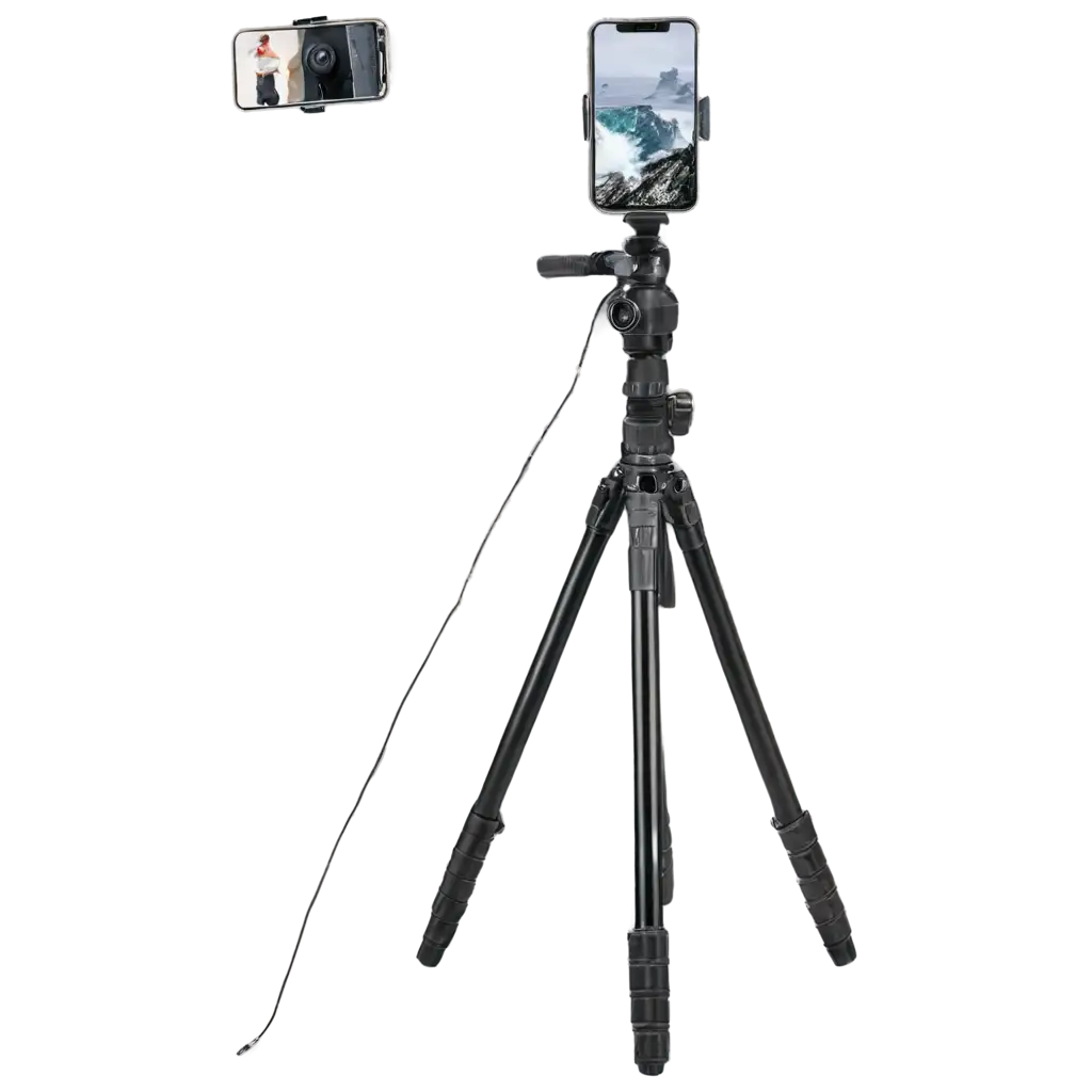 HighQuality-PNG-Image-of-a-Tripod-with-Phone-for-Versatile-Use