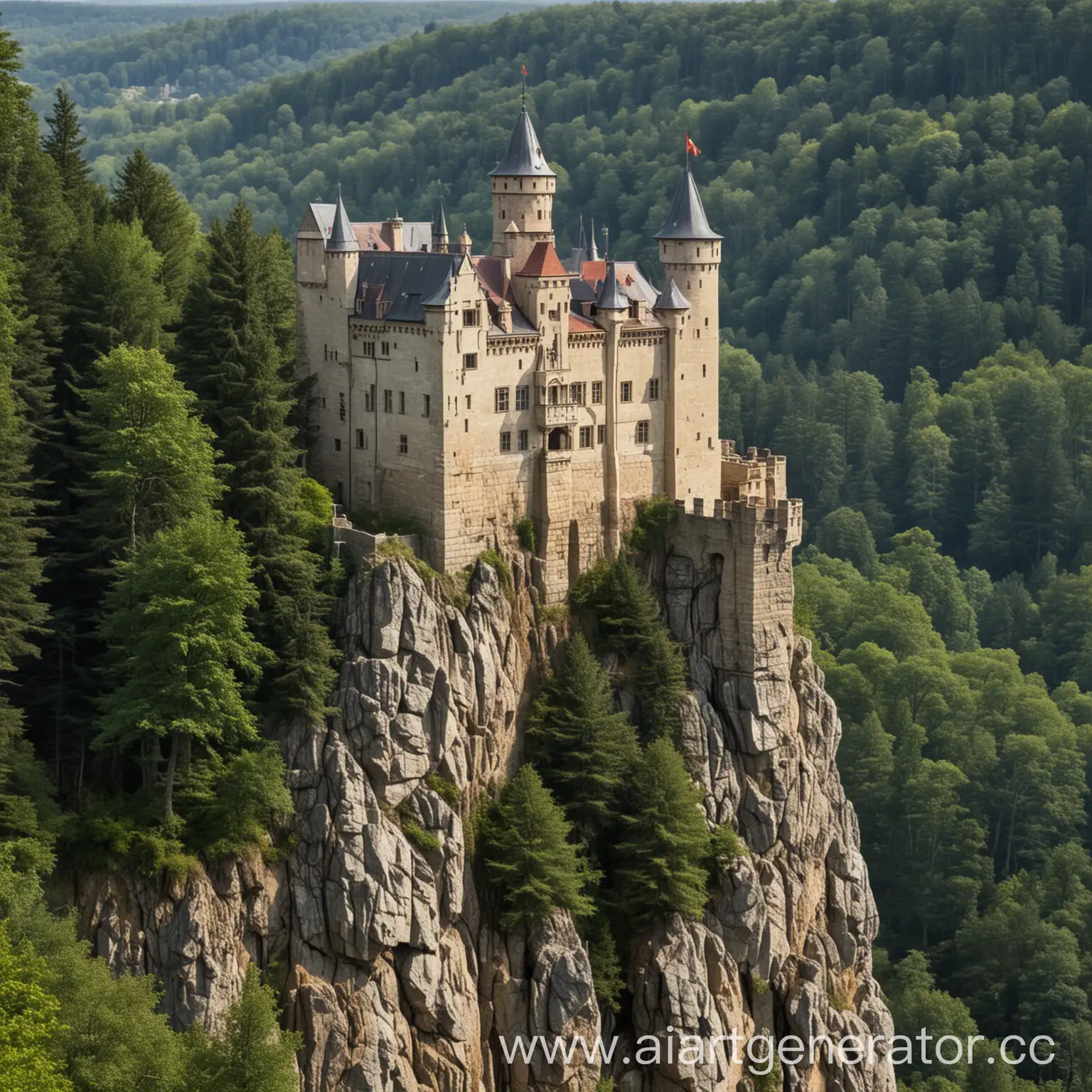 Castle-on-Cliff-with-Forest-View