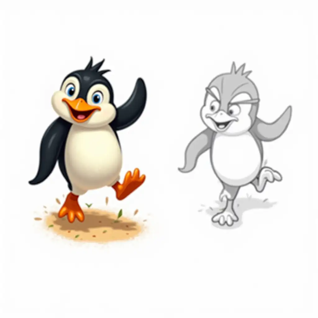 Joyful-Penguin-Hopping-Across-the-Outback-with-Dynamic-Leap-and-Expressive-Details