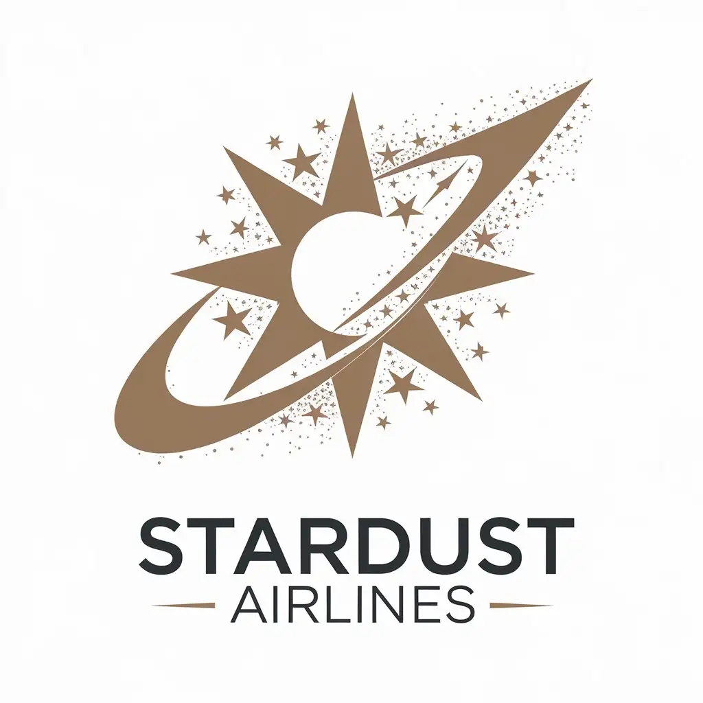 a vector logo design,with the text "StarDust Airlines", main symbol:stars, dust,complex,be used in aviation industry,clear background