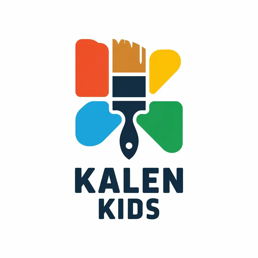 LOGO-Design-For-Kalen-Kids-Vibrant-Paints-Theme-on-Clear-Background