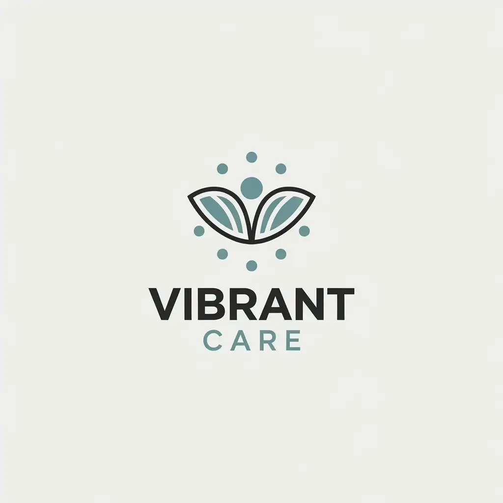 LOGO Design for Vibrant Care Health Vibrancy with Circular Rays and Minimalist Style