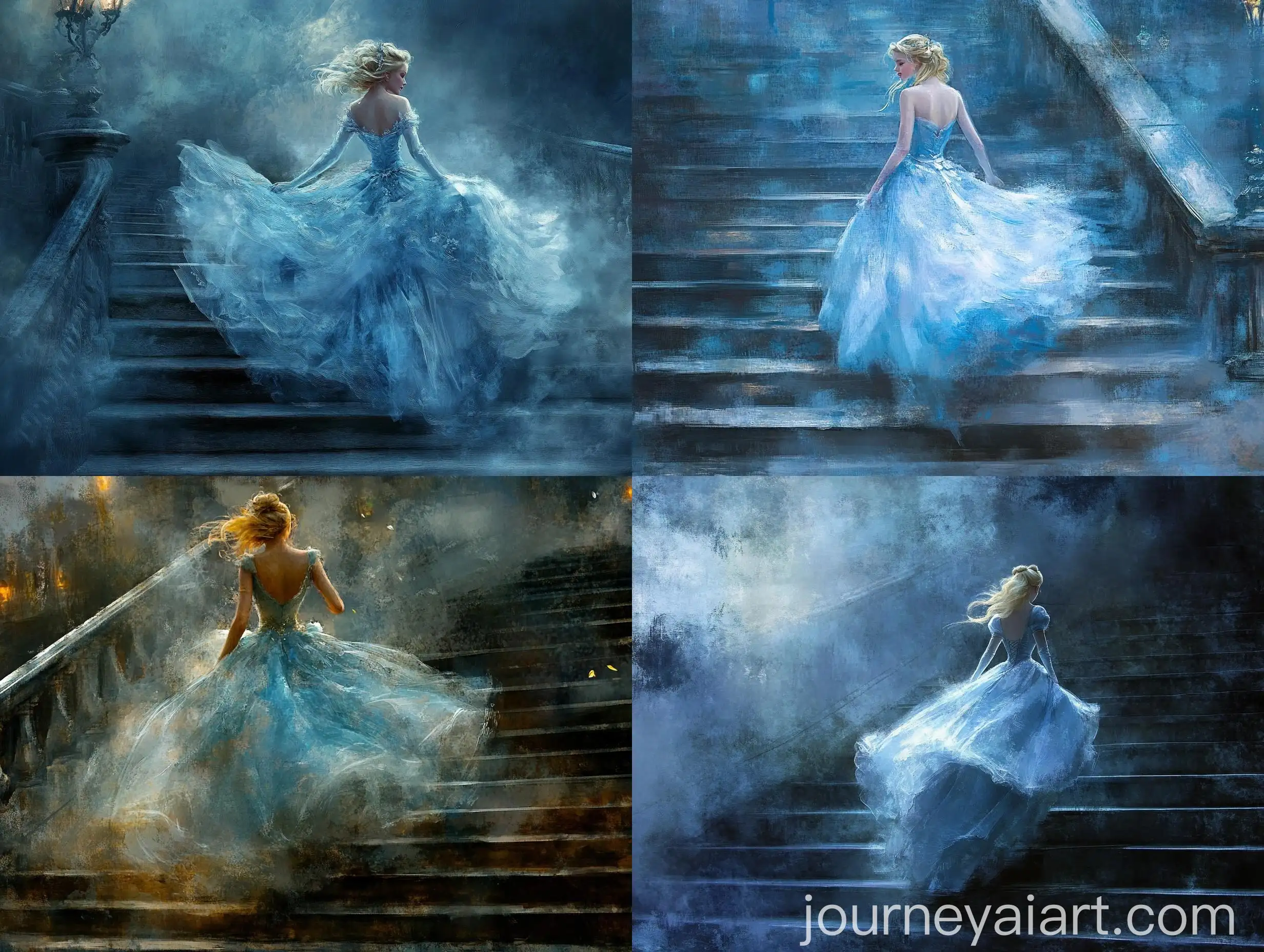 Cinderella-Running-Down-Palace-Steps-at-Midnight