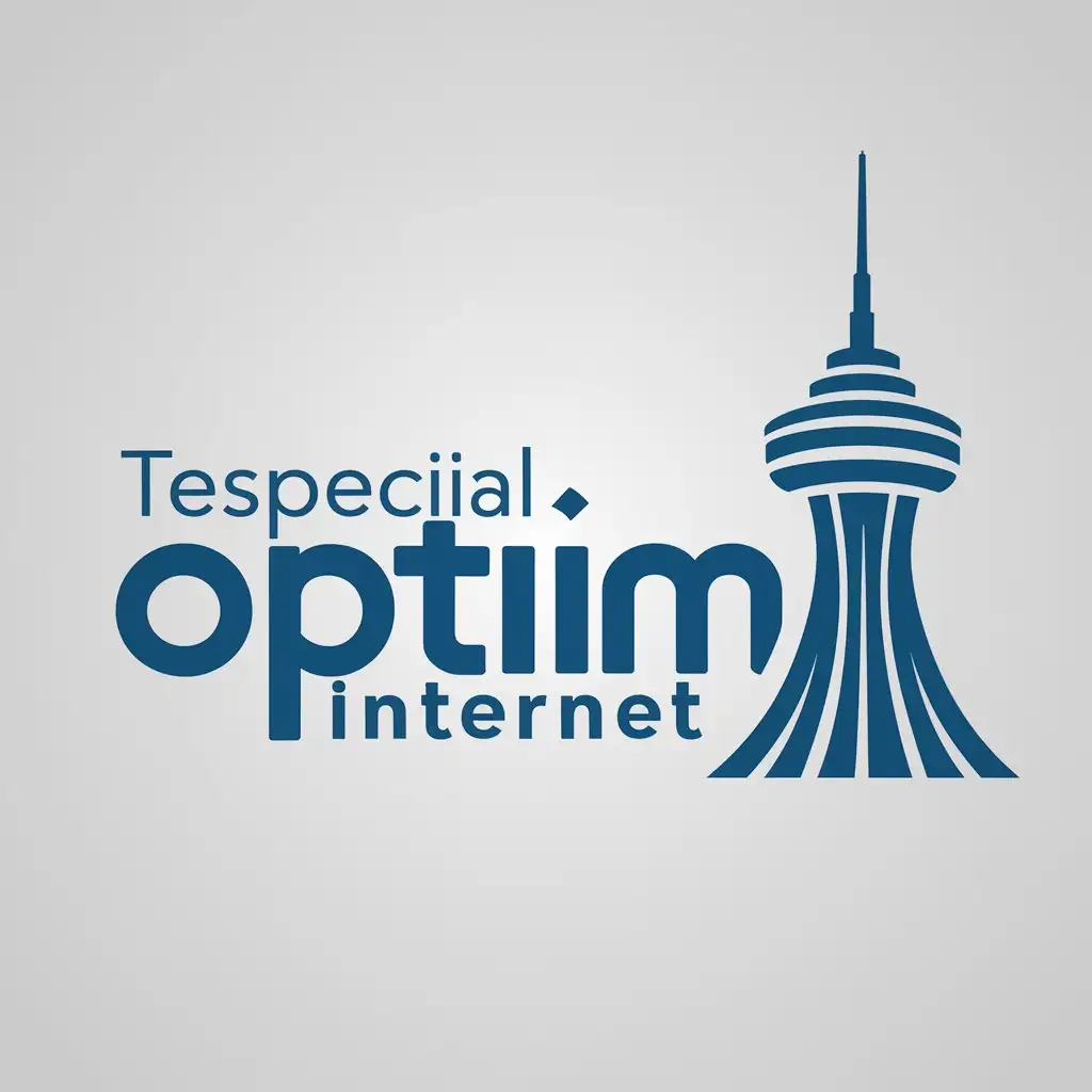 a logo design,with the text "tespecial optim internet", main symbol:Huaguang Tower,Moderate,be used in Internet industry,clear background