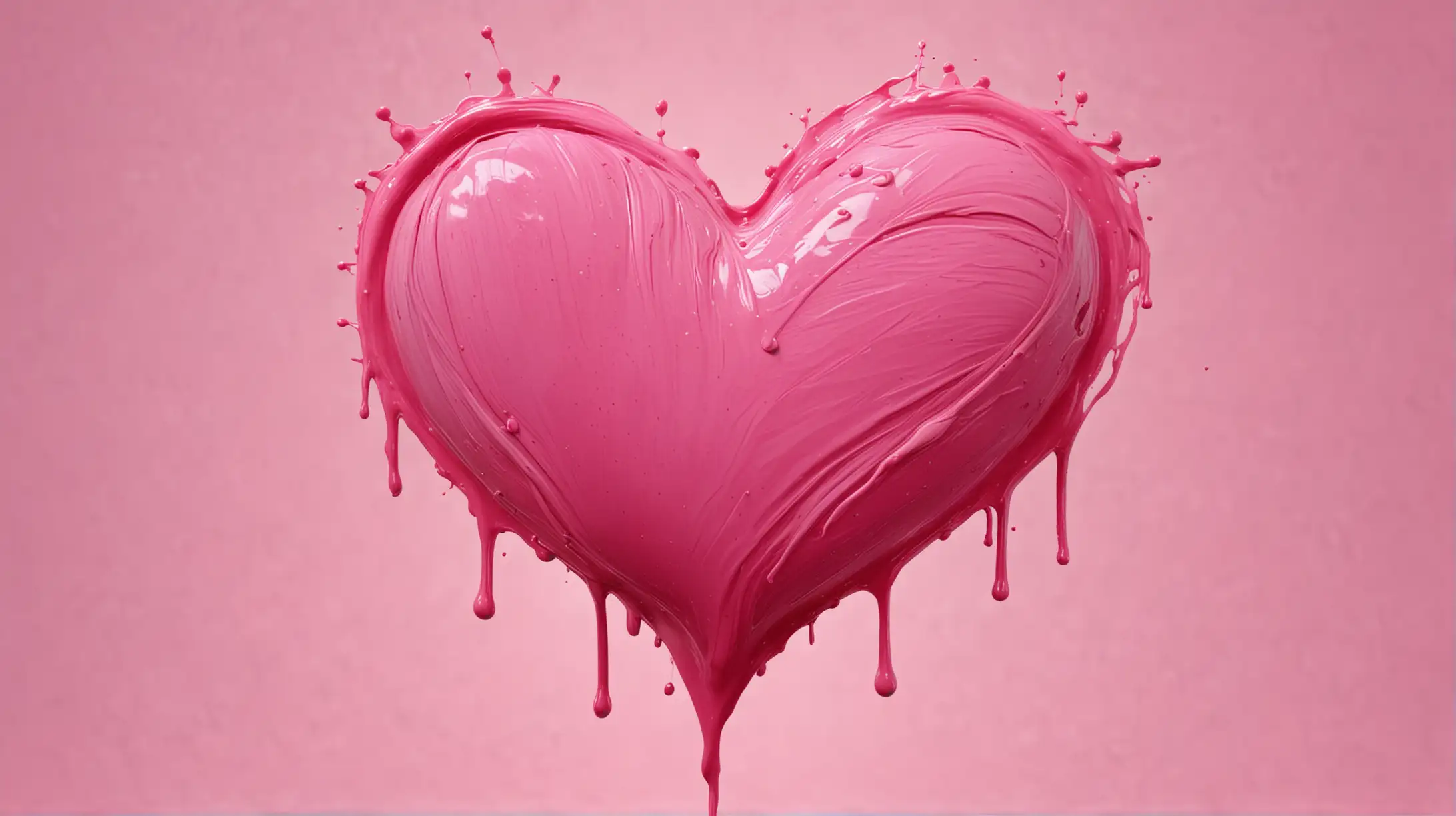 Pink Heart with Flowing Paint Chocolatelike Texture