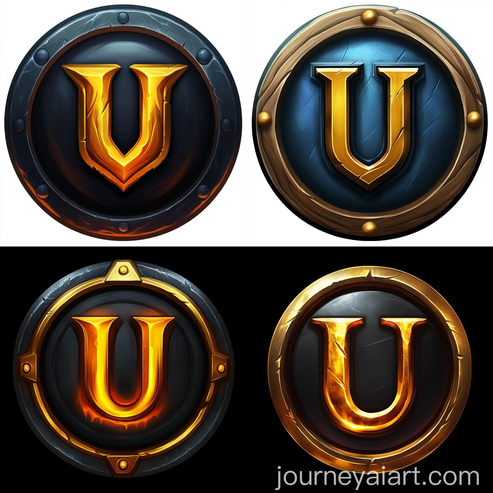 Fantasy-Game-Icon-with-Central-U-in-Circular-Design