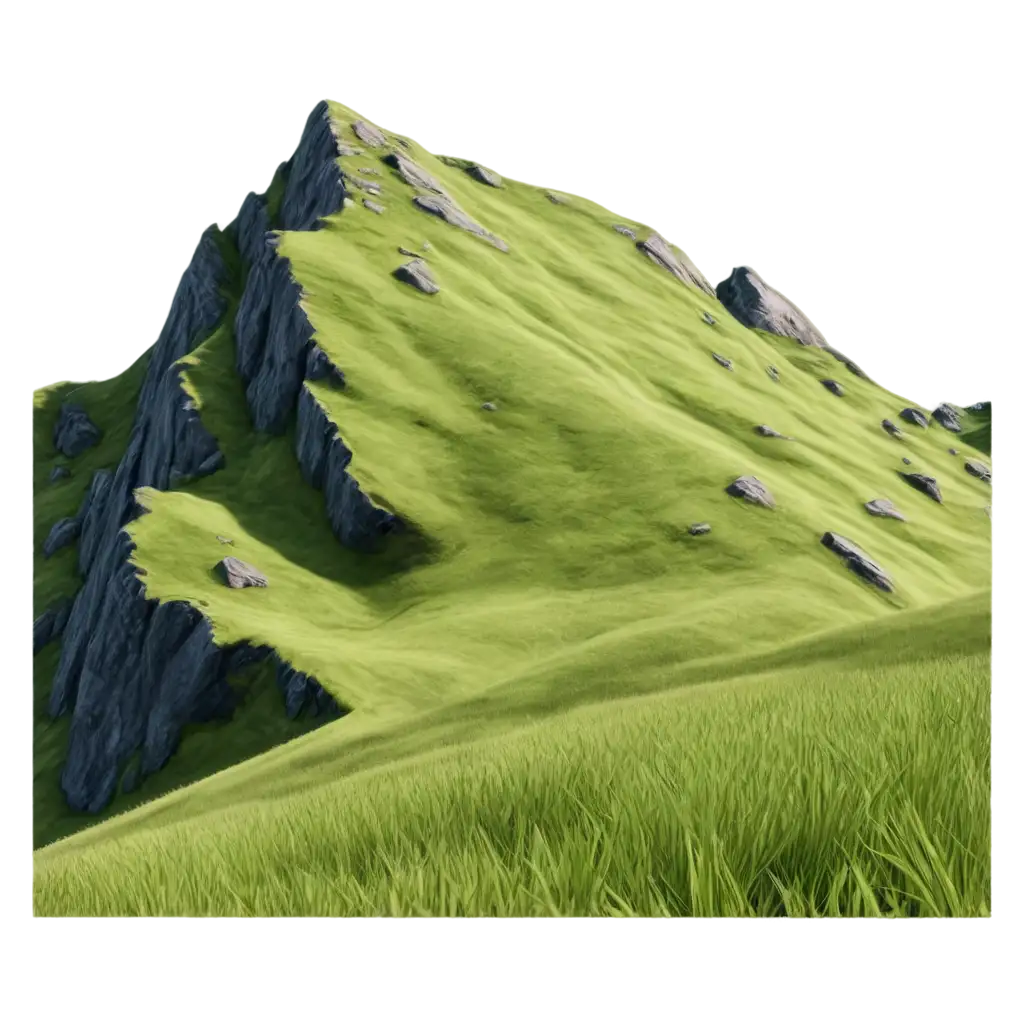 Photorealistic-PNG-of-GrassCovered-Mountains-in-High-Resolution-Octane-Render