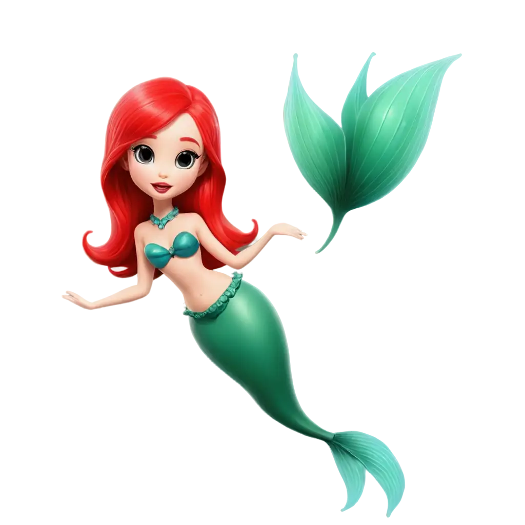 Kawaii-3D-Mermaid-PNG-Cheerful-Character-Design-with-White-Skin-and-Red-Hair