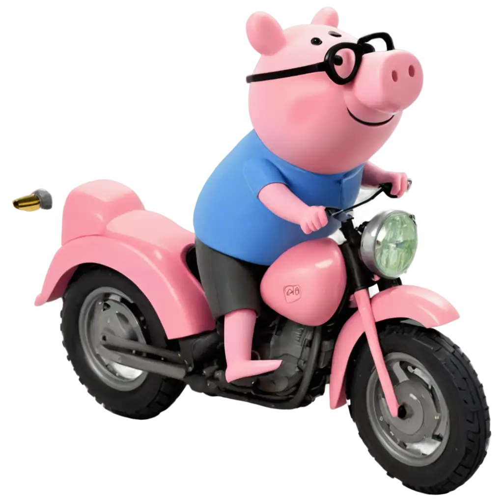 Peppa-Pig-Rides-a-Motorcycle-PNG-Image-High-Quality-and-Versatile