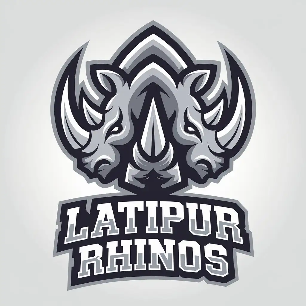 LOGO Design for Latipur Rhinos Vector with Rhino Symbol for Sports Fitness Industry