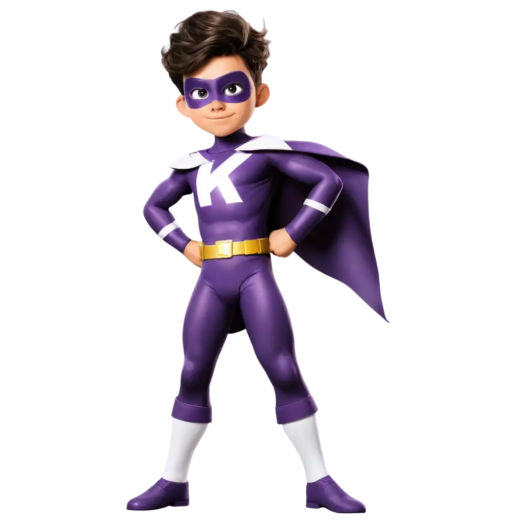 10YearOld-Superhero-in-Purple-White-Uniform-Full-Body-PNG-Comic-Book-Style