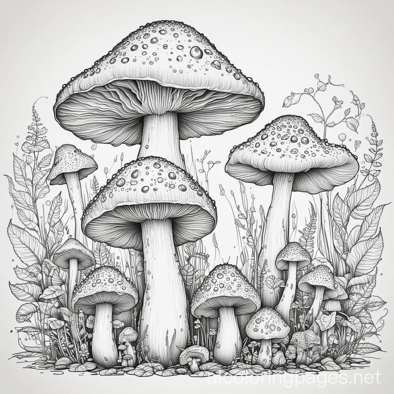 Fantasy-Mushroom-Creatures-Coloring-Page