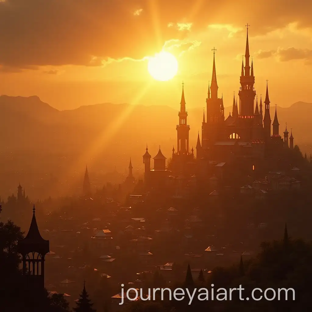 Golden-Sunrise-Over-Eldoria-Kingdom-with-Gleaming-Towers-and-JewelLike-Rooftops