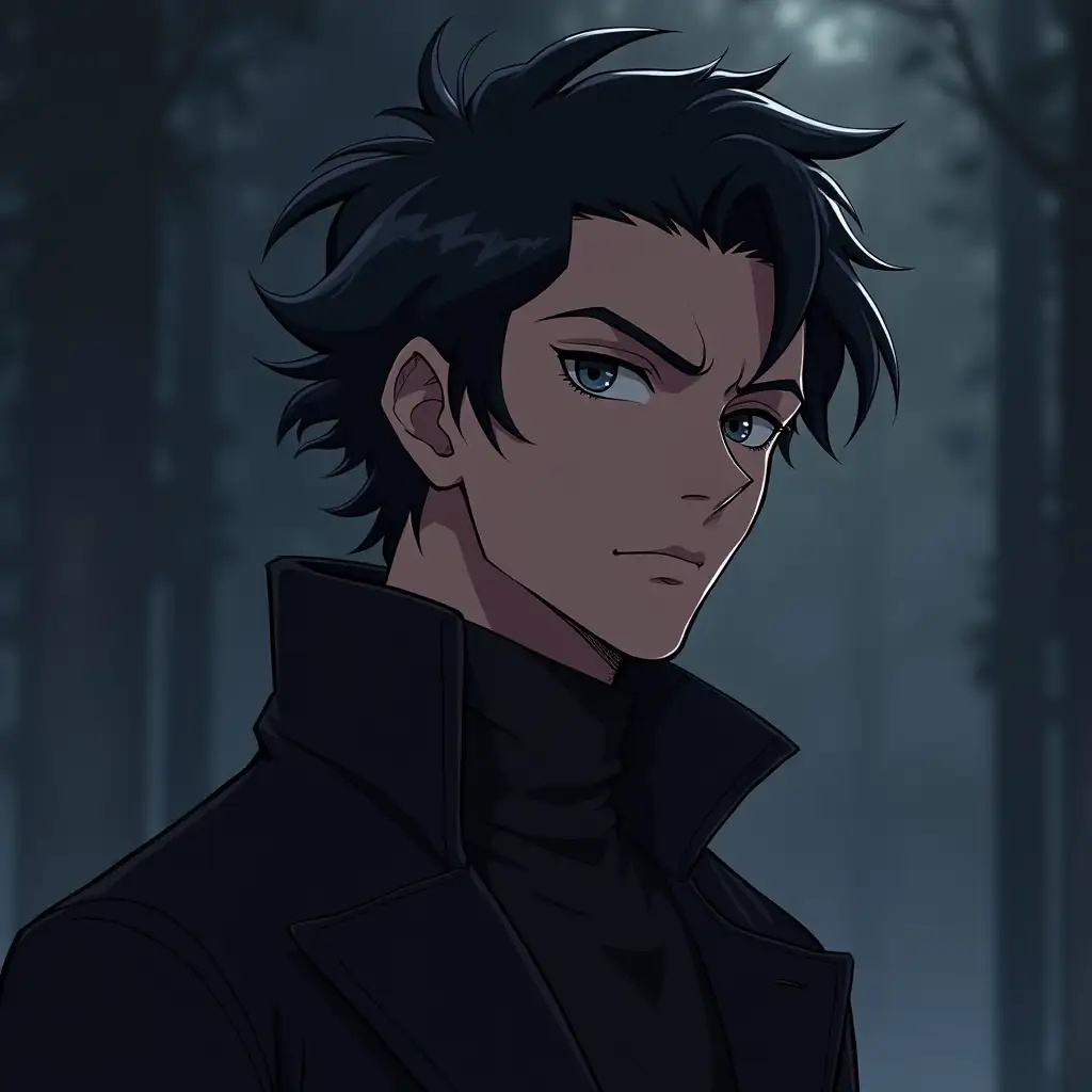 Anime handsome mysterious man