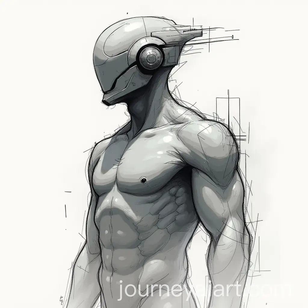 Futuristic-Man-Sketch-in-Abstract-Style