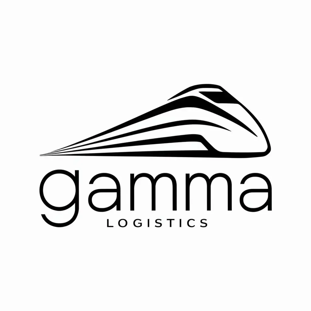 a logo design,with the text "Gamma", main symbol:train,Moderate,be used in Logistics industry,clear background