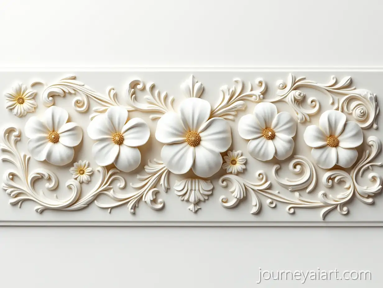 Elegant-floral-relief-designElegant-Classical-Relief-with-FivePetaled-Flowers-and-Decorative-Curls