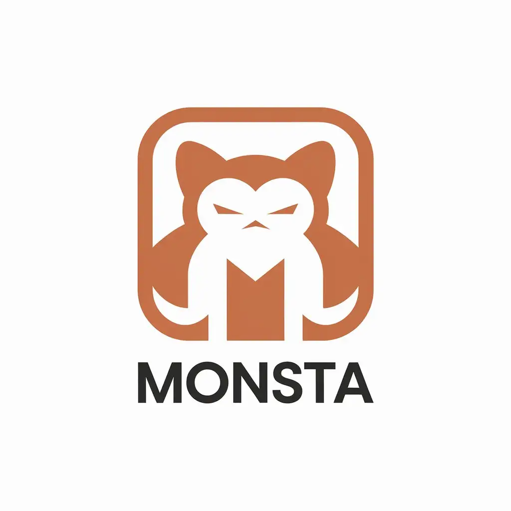 LOGO Design for MONSTA Minimalistic Square Snorlax Icon with Letter M for Entertainment Industry