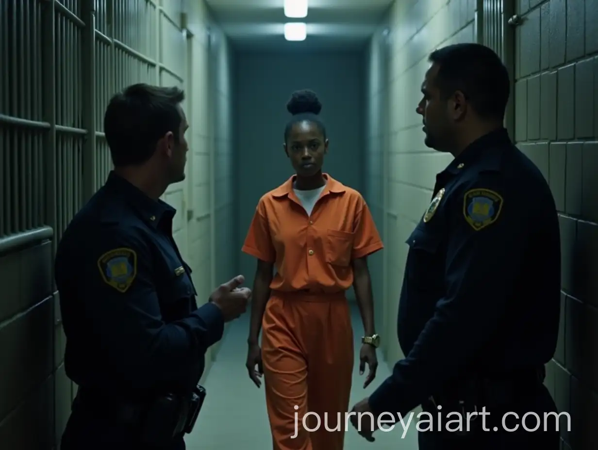 Black-Female-Detective-ConAI-Image-Prompt-Expansionfronts-Police-Officers-in-Tense-Prison-Hallway-Showdown