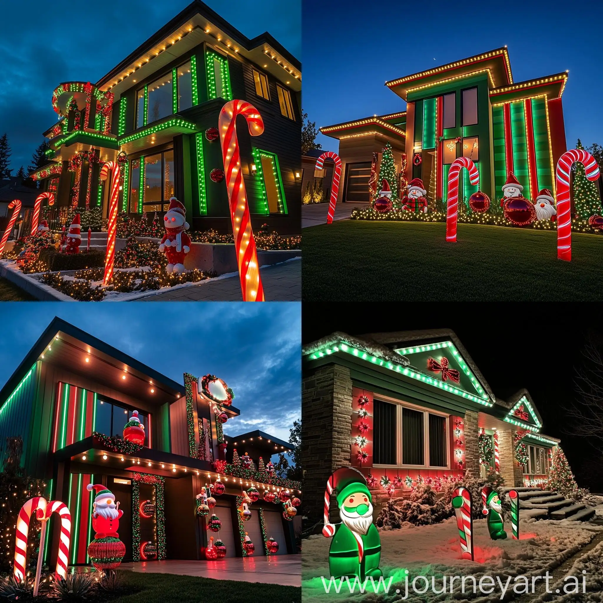 Festive-Christmas-House-Exterior-with-Bold-Green-and-Red-Decorations