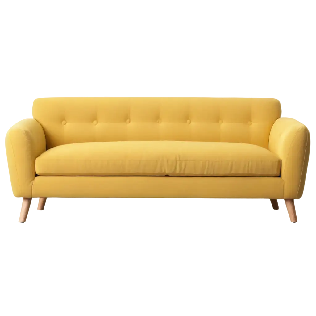 High-Quality-Yellow-Couch-on-Wooden-Legs-PNG-Image-for-Versatile-Use