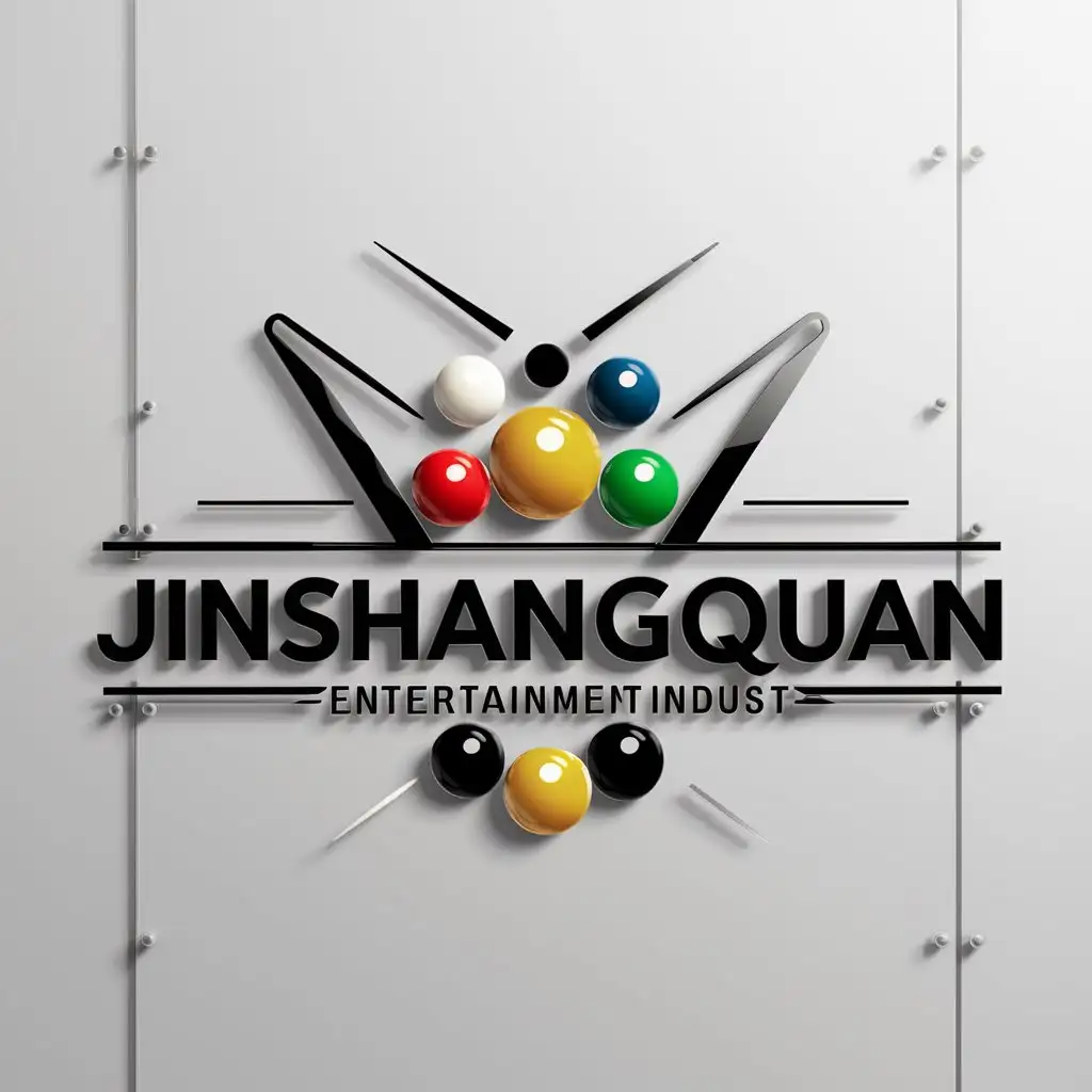 a logo design,with the text "jinshangquan", main symbol:pool table,complex,be used in Entertainment industry,clear background