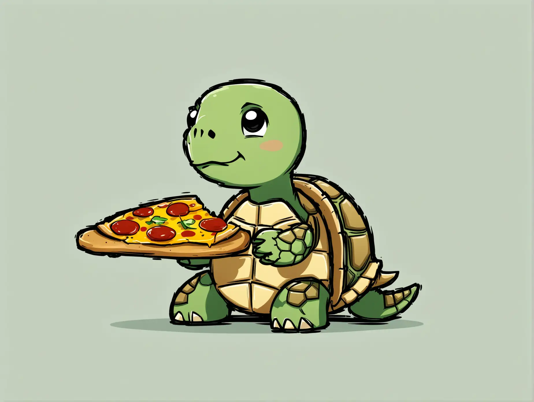 Cartoon-Turtle-Eating-Pizza-in-Minimalistic-Style