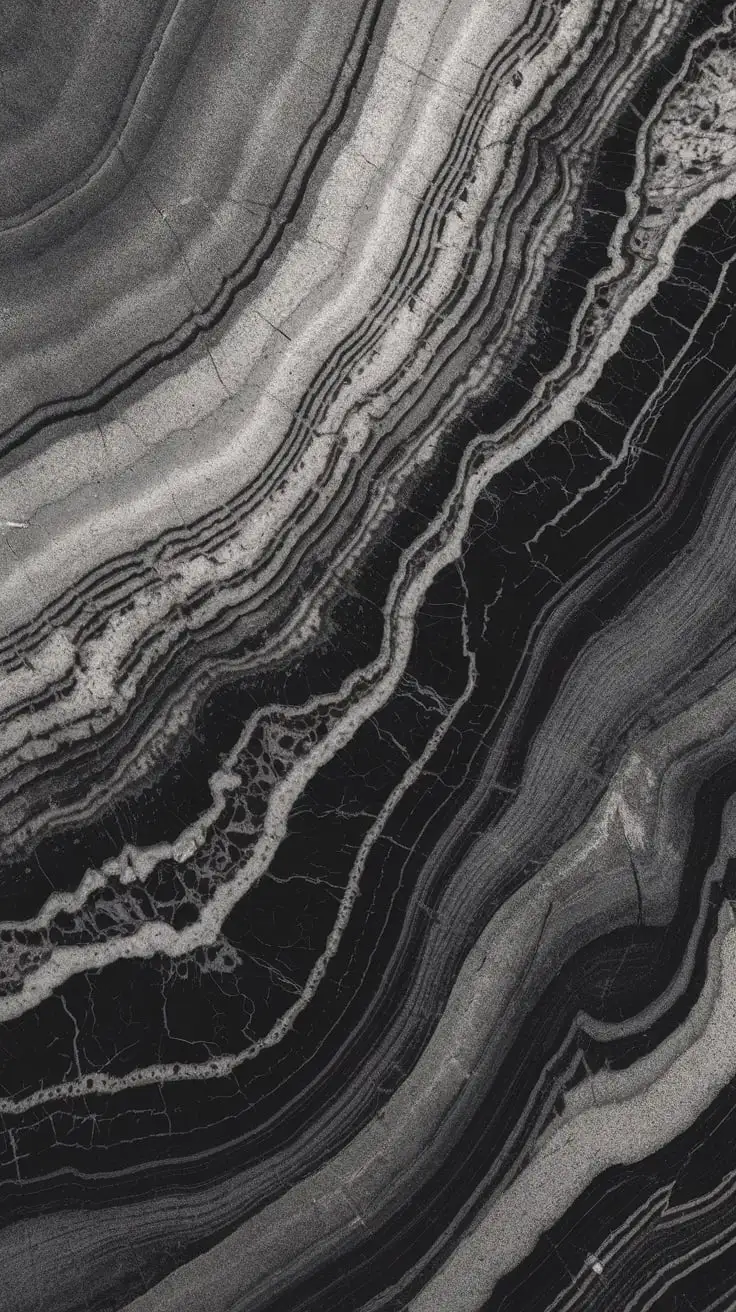 Elegant Graphite Marble Texture with Subtle Black Lightning Patterns