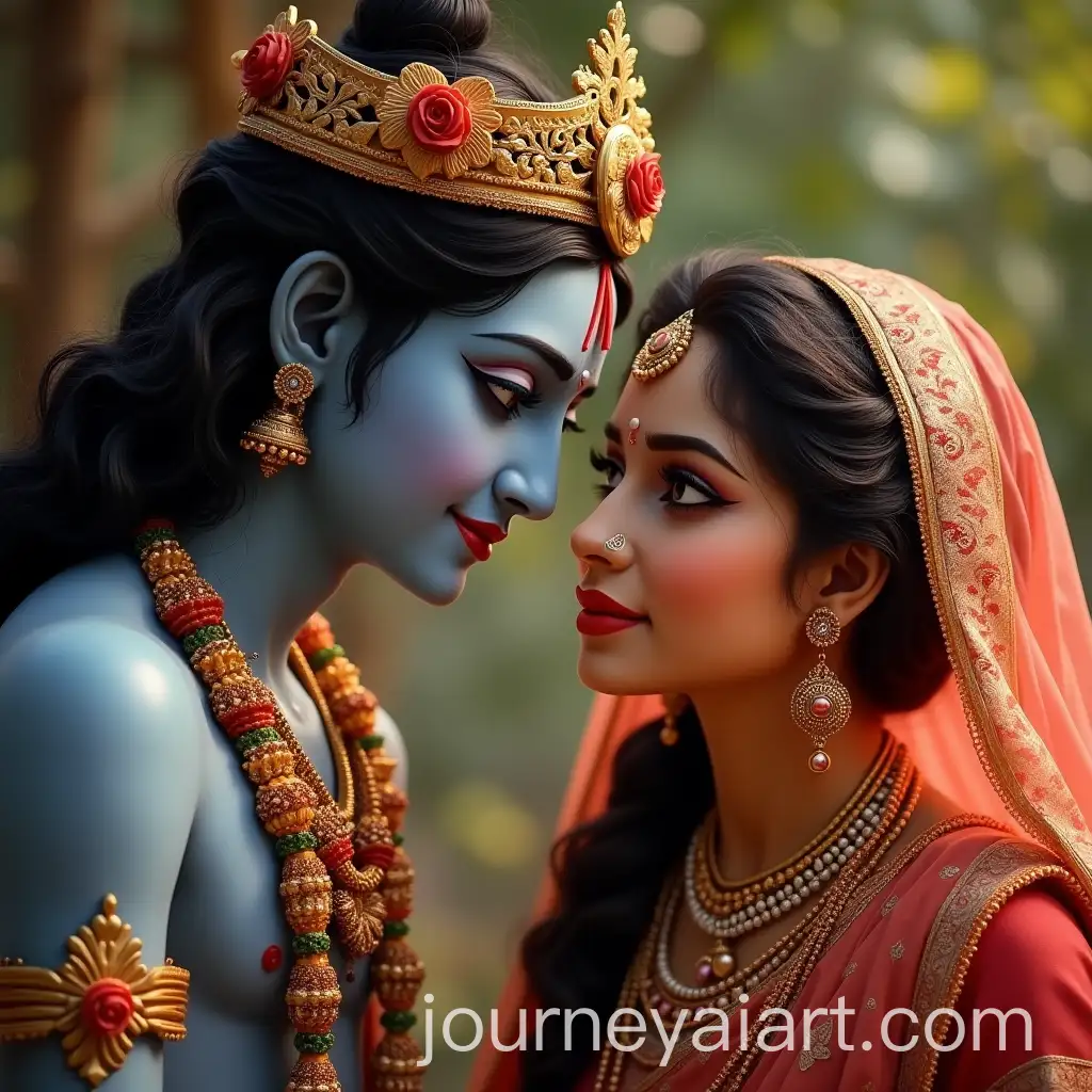 Candid-Portrait-of-Lord-Krishna-and-Radhas-Faces