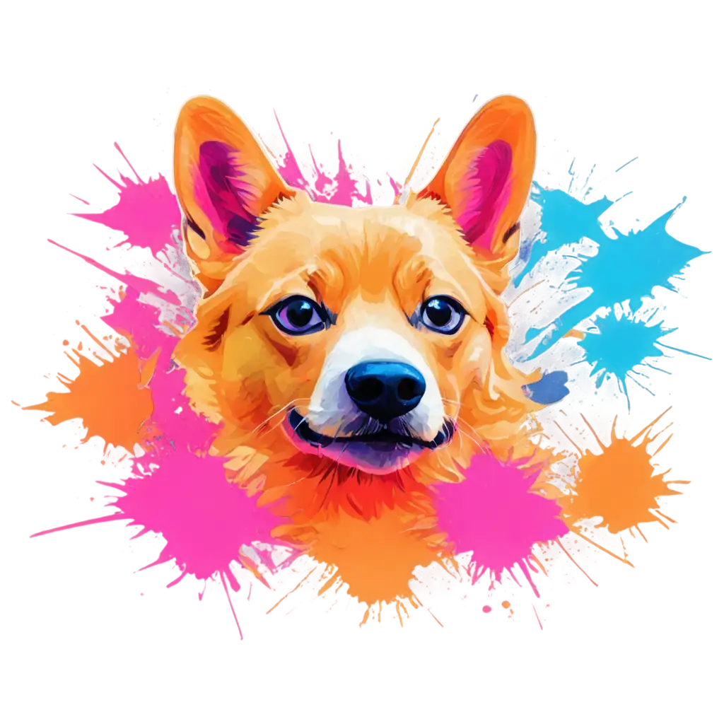 Vibrant-Dog-Digital-Art-PNG-Abstract-Neon-Makeup-and-Geometric-Background