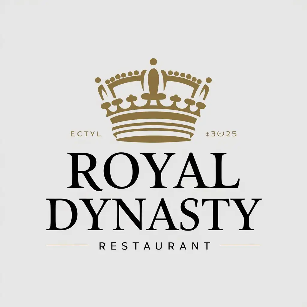 LOGO Design For Royal Dynasty Gold King Restaurant in Regal Gold and Black Theme