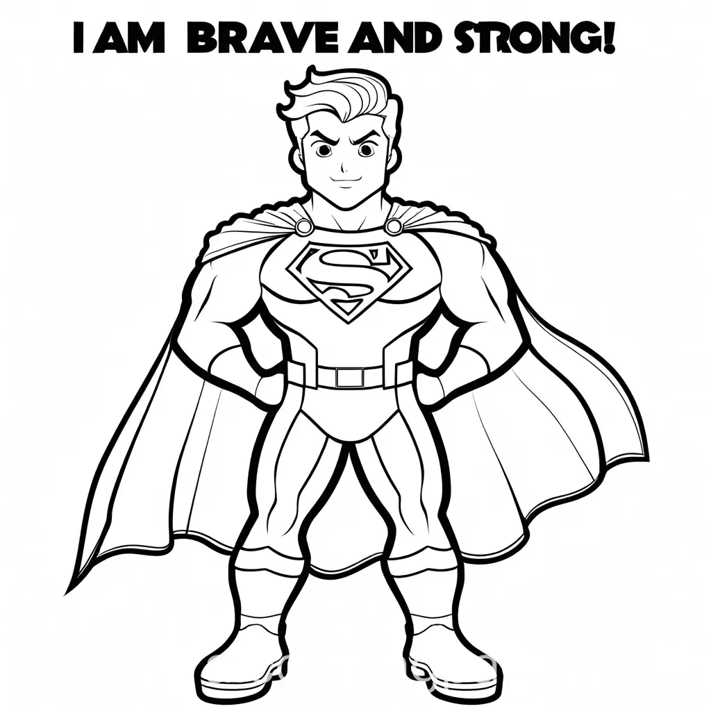 Coloring-Page-Male-Superhero-with-Inspirational-Phrase