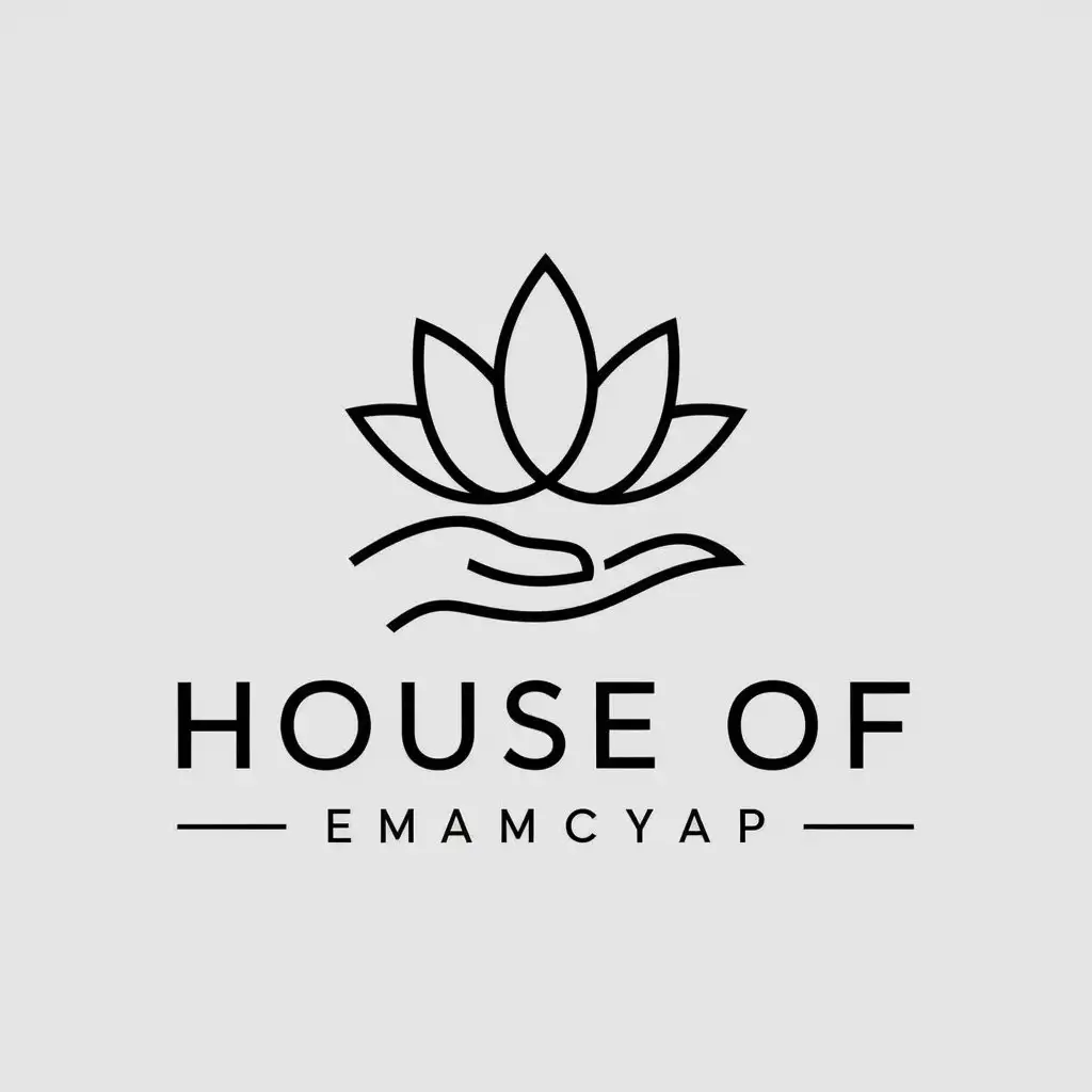 a vector logo design,with the text "House of कन्या", main symbol:Lotus & Hand,Minimalistic,be used in Retail industry,clear background