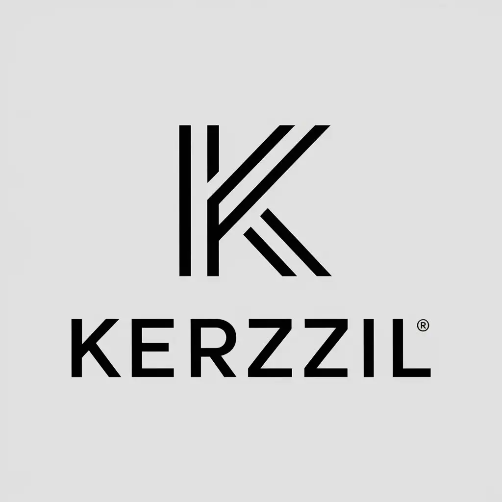 a vector logo design,with the text "Kerzzil", main symbol:K,Minimalistic,be used in Technology industry,clear background